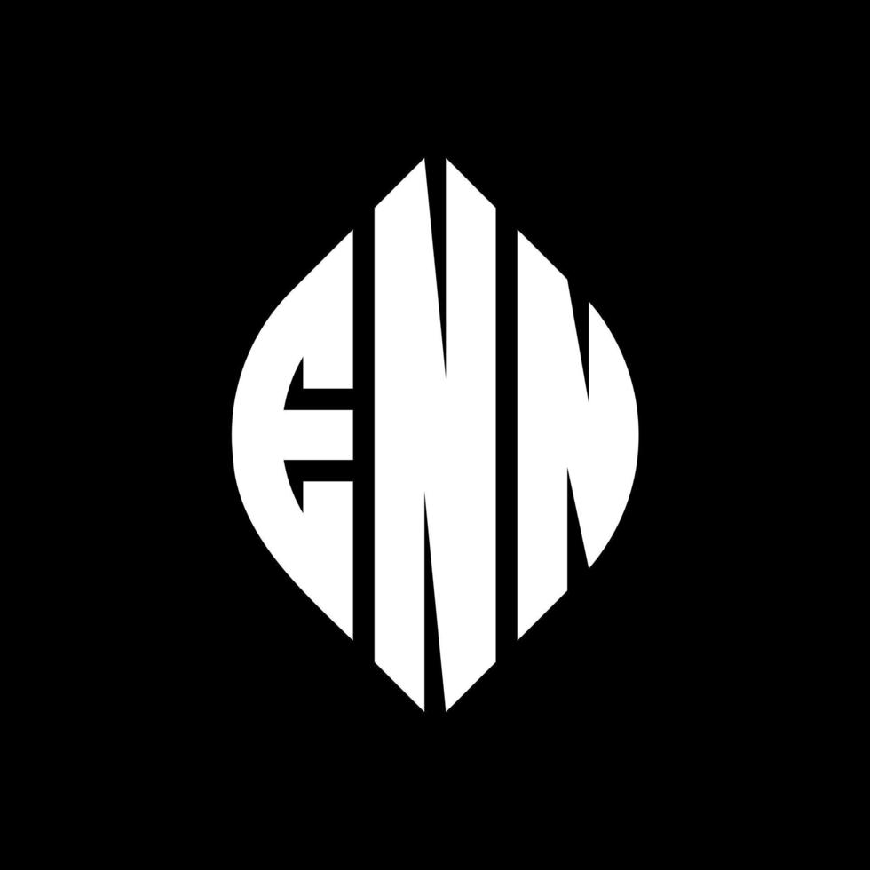 ENN circle letter logo design with circle and ellipse shape. ENN ellipse letters with typographic style. The three initials form a circle logo. ENN Circle Emblem Abstract Monogram Letter Mark Vector. vector