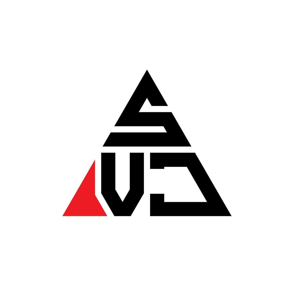 diseño de logotipo de letra triangular svj con forma de triángulo. monograma de diseño del logotipo del triángulo svj. plantilla de logotipo de vector de triángulo svj con color rojo. logotipo triangular svj logotipo simple, elegante y lujoso.