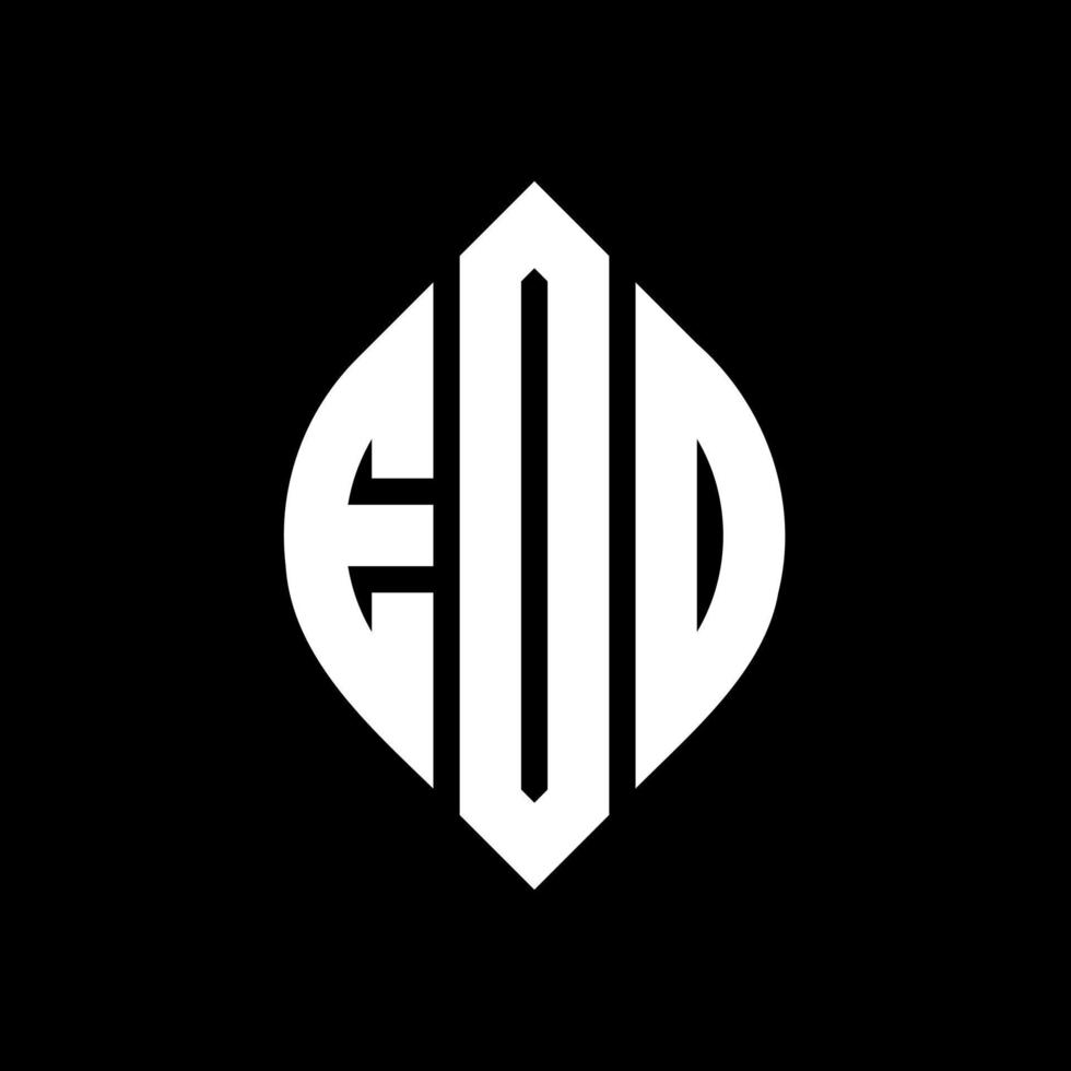 diseño de logotipo de letra de círculo eod con forma de círculo y elipse. letras de elipse eod con estilo tipográfico. las tres iniciales forman un logo circular. vector de marca de letra de monograma abstracto del emblema del círculo eod.