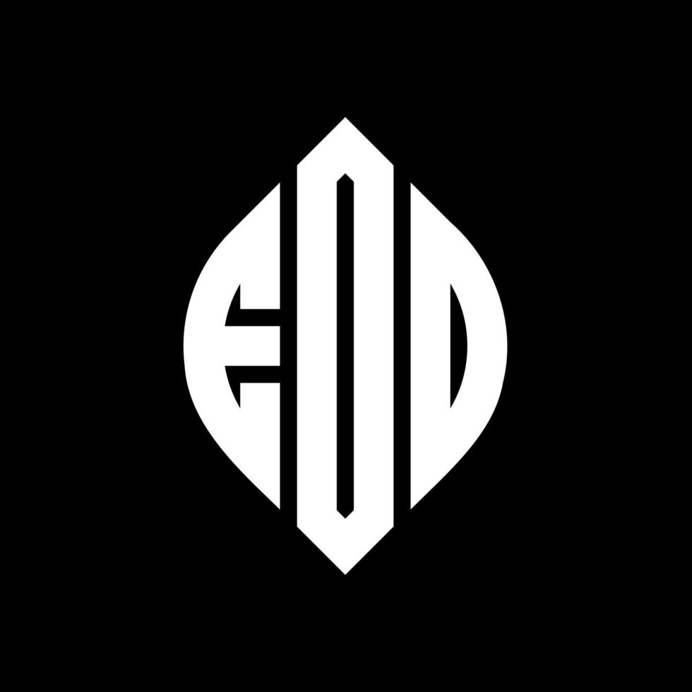 EOD circle letter logo design with circle and ellipse shape. EOD ellipse letters with typographic style. The three initials form a circle logo. EOD Circle Emblem Abstract Monogram Letter Mark Vector. vector