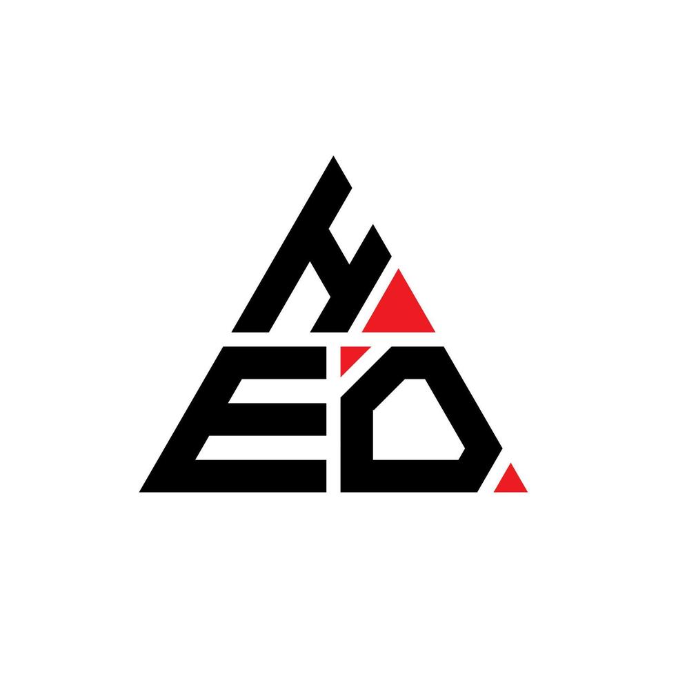 HEO triangle letter logo design with triangle shape. HEO triangle logo design monogram. HEO triangle vector logo template with red color. HEO triangular logo Simple, Elegant, and Luxurious Logo.