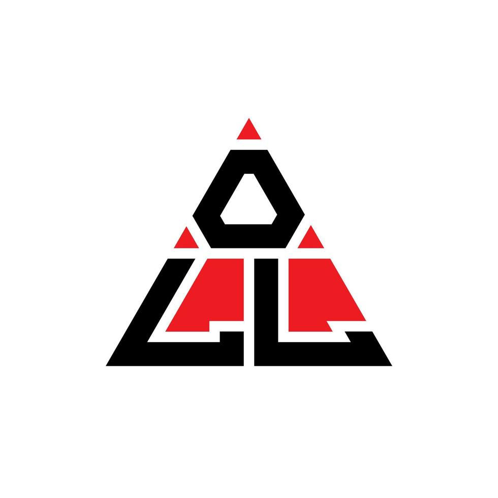 diseño de logotipo de letra de triángulo oll con forma de triángulo. monograma de diseño de logotipo de triángulo oll. plantilla de logotipo de vector de triángulo oll con color rojo. logo triangular oll logo simple, elegante y lujoso.