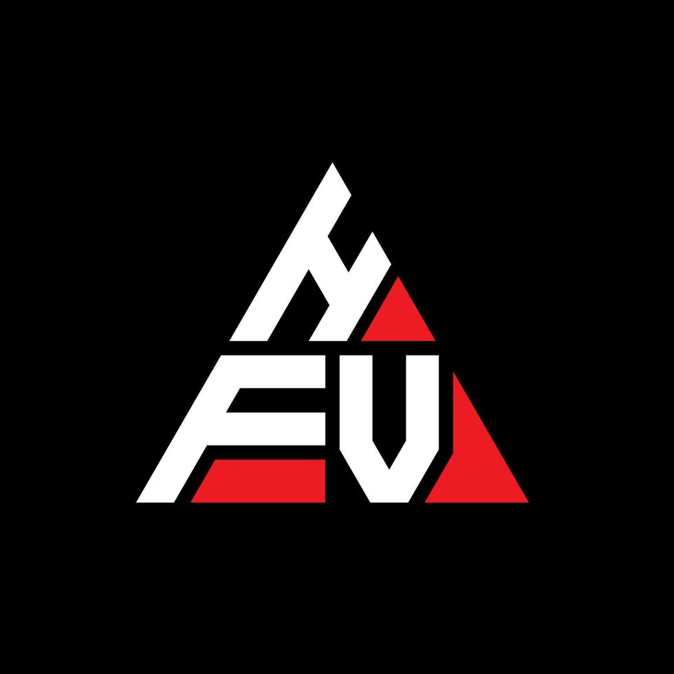 diseño de logotipo de letra triangular hfv con forma de triángulo. monograma de diseño del logotipo del triángulo hfv. plantilla de logotipo de vector de triángulo hfv con color rojo. logotipo triangular hfv logotipo simple, elegante y lujoso.