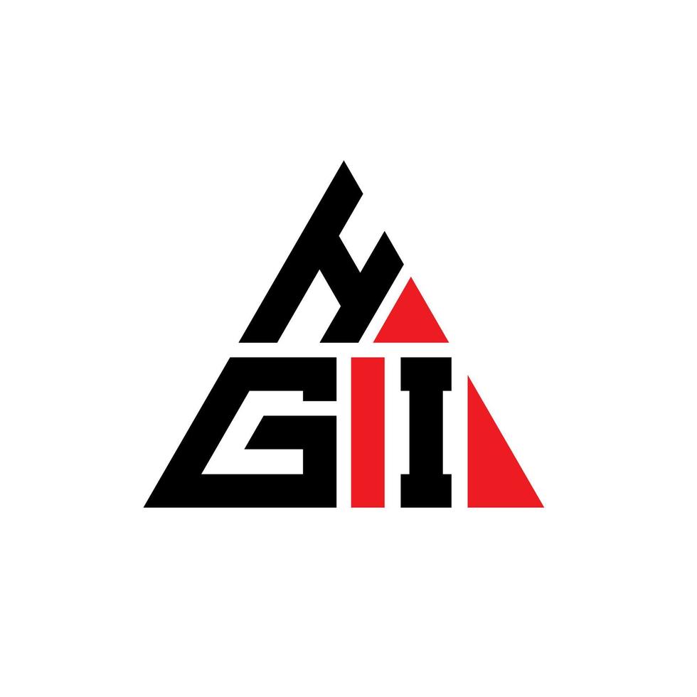 diseño de logotipo de letra triangular hgi con forma de triángulo. monograma de diseño de logotipo de triángulo hgi. plantilla de logotipo de vector de triángulo hgi con color rojo. logotipo triangular hgi logotipo simple, elegante y lujoso.