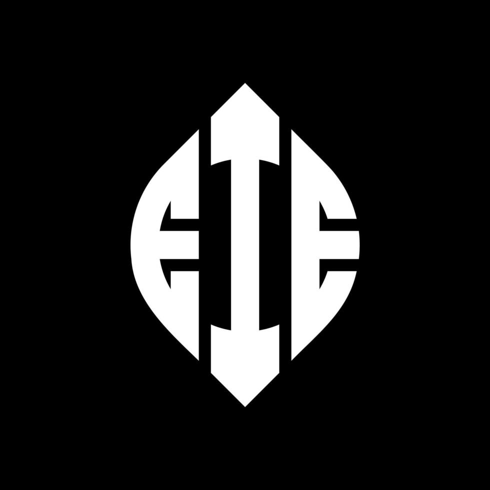 EIE circle letter logo design with circle and ellipse shape. EIE ellipse letters with typographic style. The three initials form a circle logo. EIE Circle Emblem Abstract Monogram Letter Mark Vector. vector