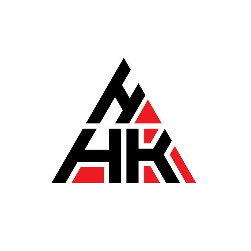 diseño de logotipo de letra triangular hhk con forma de triángulo. monograma de diseño de logotipo de triángulo hhk. plantilla de logotipo de vector de triángulo hhk con color rojo. logotipo triangular hhk logotipo simple, elegante y lujoso.