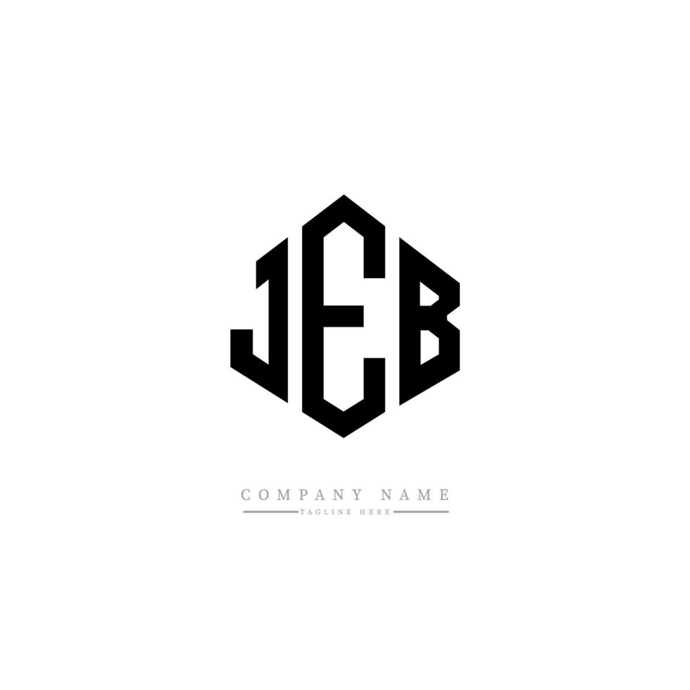 JEB letter logo design with polygon shape. JEB polygon and cube shape logo design. JEB hexagon vector logo template white and black colors. JEB monogram, business and real estate logo.