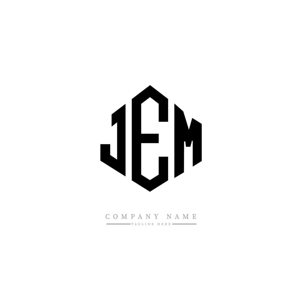 JEM letter logo design with polygon shape. JEM polygon and cube shape logo design. JEM hexagon vector logo template white and black colors. JEM monogram, business and real estate logo.