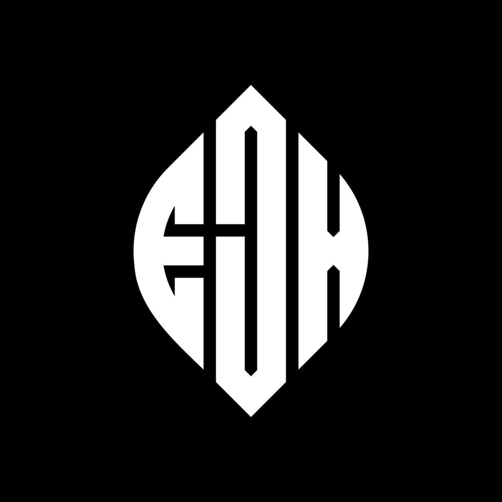EJX circle letter logo design with circle and ellipse shape. EJX ellipse letters with typographic style. The three initials form a circle logo. EJX Circle Emblem Abstract Monogram Letter Mark Vector. vector