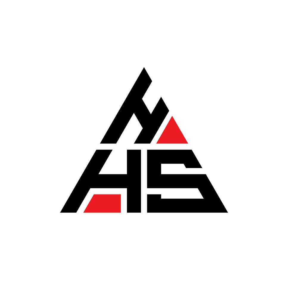 diseño de logotipo de letra triangular hhs con forma de triángulo. monograma de diseño de logotipo de triángulo hhs. plantilla de logotipo de vector de triángulo hhs con color rojo. logotipo triangular hhs logotipo simple, elegante y lujoso.