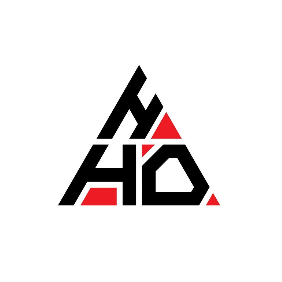 diseño de logotipo de letra de triángulo hho con forma de triángulo. monograma de diseño de logotipo de triángulo hho. plantilla de logotipo de vector de triángulo hho con color rojo. logotipo triangular hho logotipo simple, elegante y lujoso.