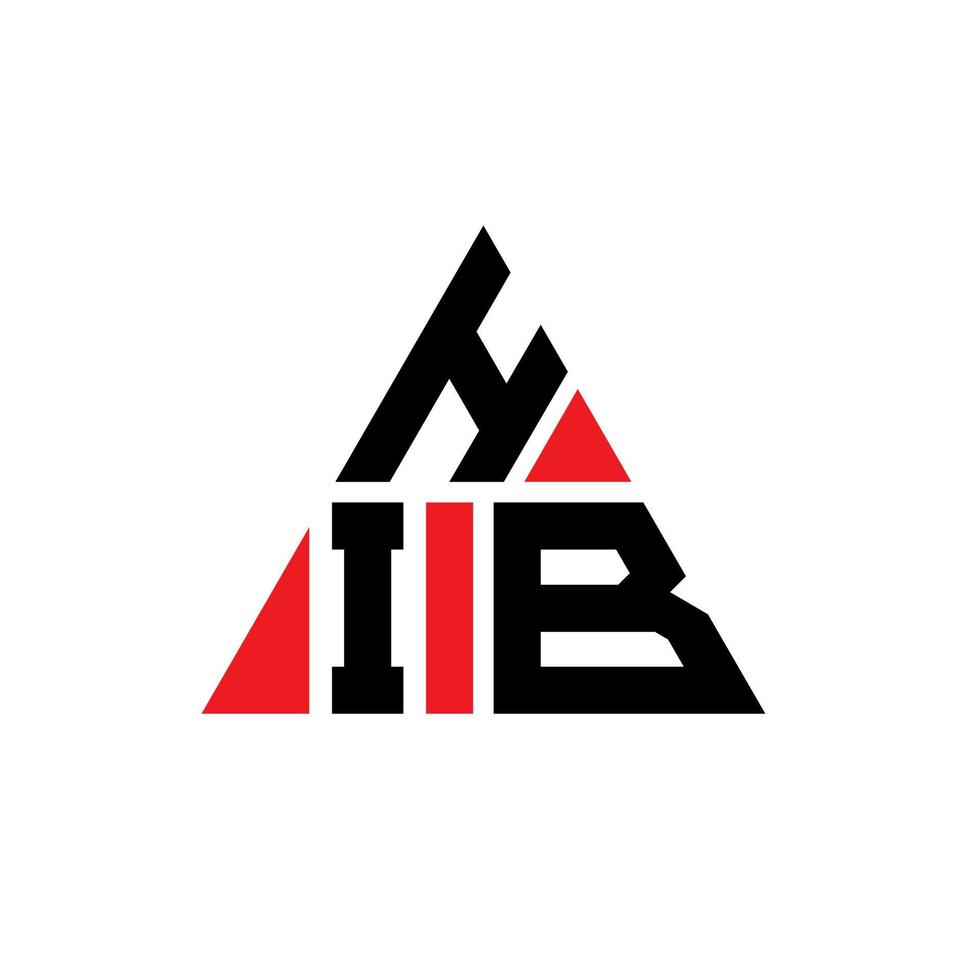 HIB triangle letter logo design with triangle shape. HIB triangle logo design monogram. HIB triangle vector logo template with red color. HIB triangular logo Simple, Elegant, and Luxurious Logo.