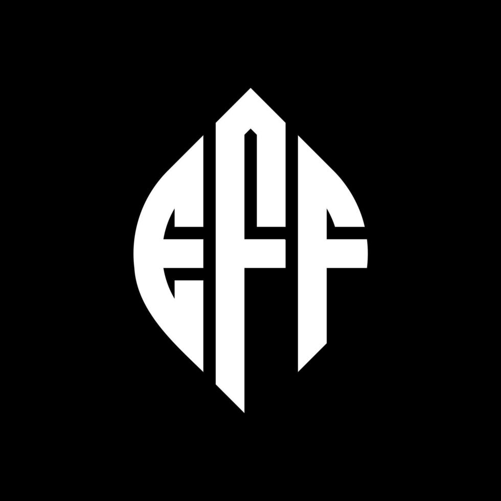 diseño de logotipo de letra de círculo eff con forma de círculo y elipse. eff letras elipses con estilo tipográfico. las tres iniciales forman un logo circular. vector de marca de letra de monograma abstracto del emblema del círculo eff.