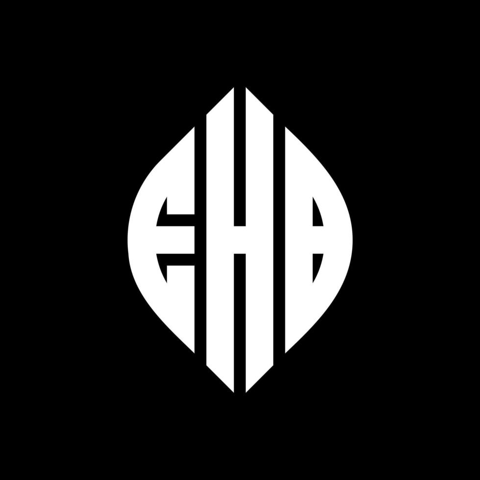 EHB circle letter logo design with circle and ellipse shape. EHB ellipse letters with typographic style. The three initials form a circle logo. EHB Circle Emblem Abstract Monogram Letter Mark Vector. vector