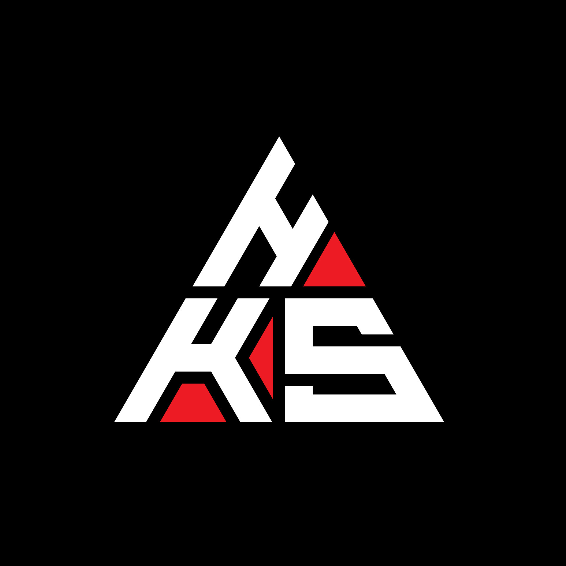 HKS triangle letter logo design with triangle shape. HKS triangle logo
