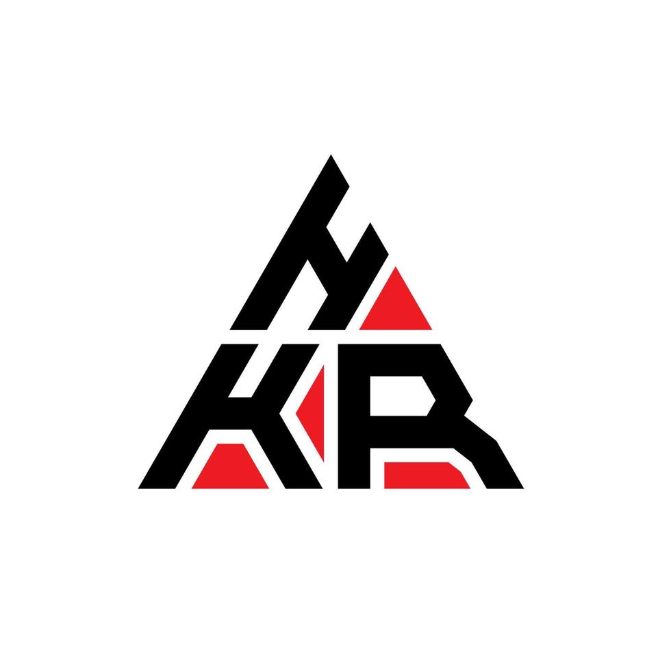 diseño de logotipo de letra de triángulo hkr con forma de triángulo. monograma de diseño del logotipo del triángulo hkr. plantilla de logotipo de vector de triángulo hkr con color rojo. logo triangular hkr logo simple, elegante y lujoso.