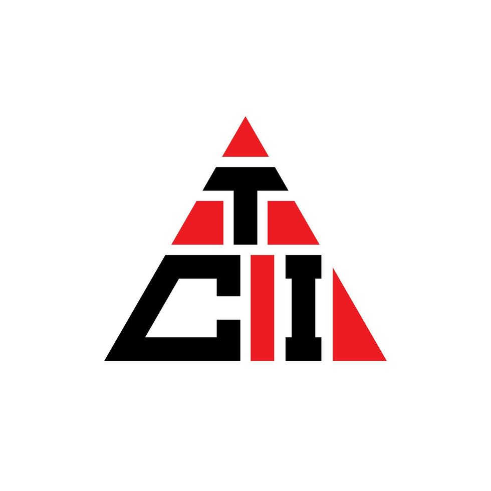 diseño de logotipo de letra triangular tci con forma de triángulo. monograma de diseño de logotipo de triángulo tci. plantilla de logotipo de vector de triángulo tci con color rojo. logotipo triangular tci logotipo simple, elegante y lujoso.