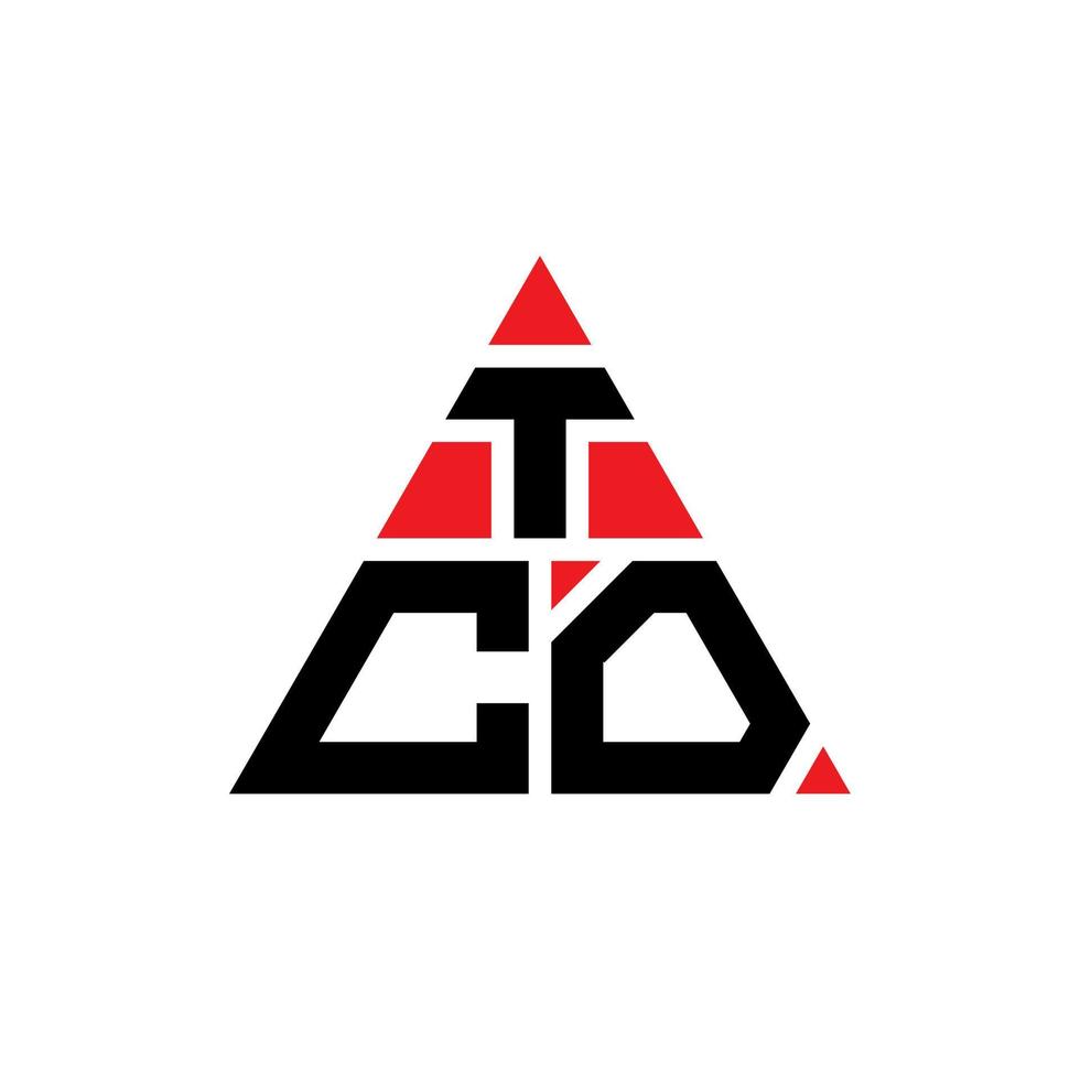 diseño de logotipo de letra triangular tco con forma de triángulo. monograma de diseño de logotipo de triángulo tco. plantilla de logotipo de vector de triángulo tco con color rojo. logotipo triangular tco logotipo simple, elegante y lujoso.