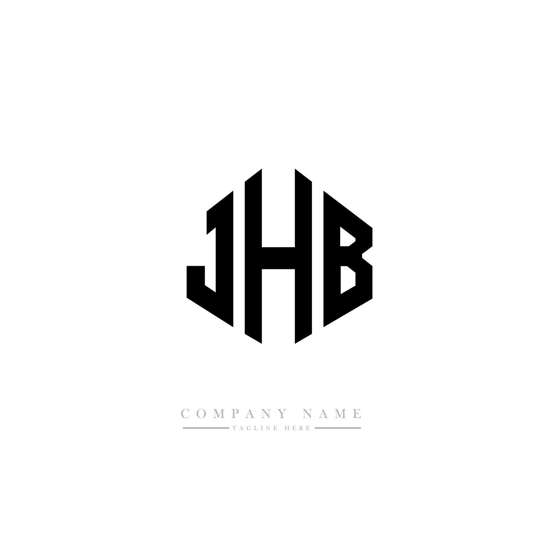 JHB letter logo design with polygon shape. JHB polygon and cube shape