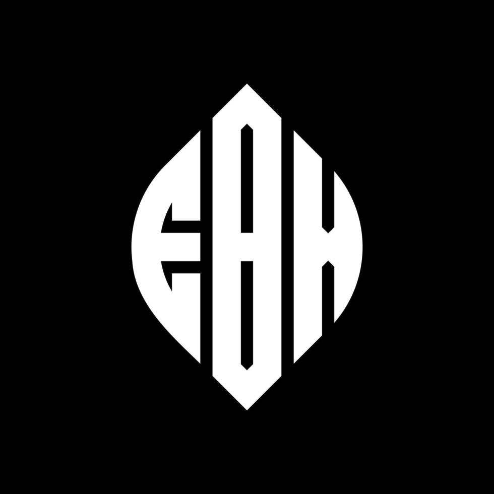 EBX circle letter logo design with circle and ellipse shape. EBX ellipse letters with typographic style. The three initials form a circle logo. EBX Circle Emblem Abstract Monogram Letter Mark Vector. vector