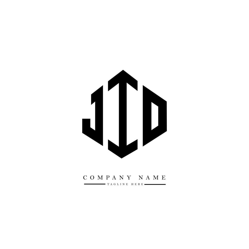 JIO letter logo design with polygon shape. JIO polygon and cube shape logo design. JIO hexagon vector logo template white and black colors. JIO monogram, business and real estate logo.