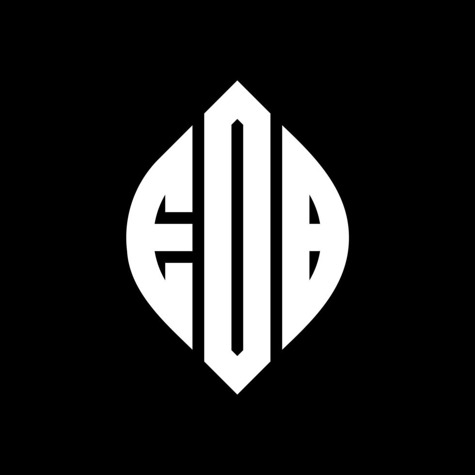 EDB circle letter logo design with circle and ellipse shape. EDB ellipse letters with typographic style. The three initials form a circle logo. EDB Circle Emblem Abstract Monogram Letter Mark Vector. vector