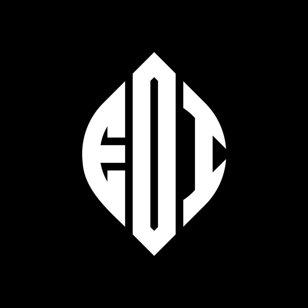 EDI circle letter logo design with circle and ellipse shape. EDI ellipse letters with typographic style. The three initials form a circle logo. EDI Circle Emblem Abstract Monogram Letter Mark Vector. vector