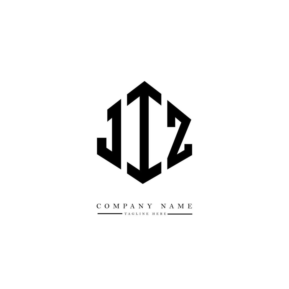 diseño de logotipo de letra jiz con forma de polígono. diseño de logotipo en forma de cubo y polígono jiz. Jiz hexágono vector logo plantilla colores blanco y negro. monograma jiz, logotipo comercial y inmobiliario.