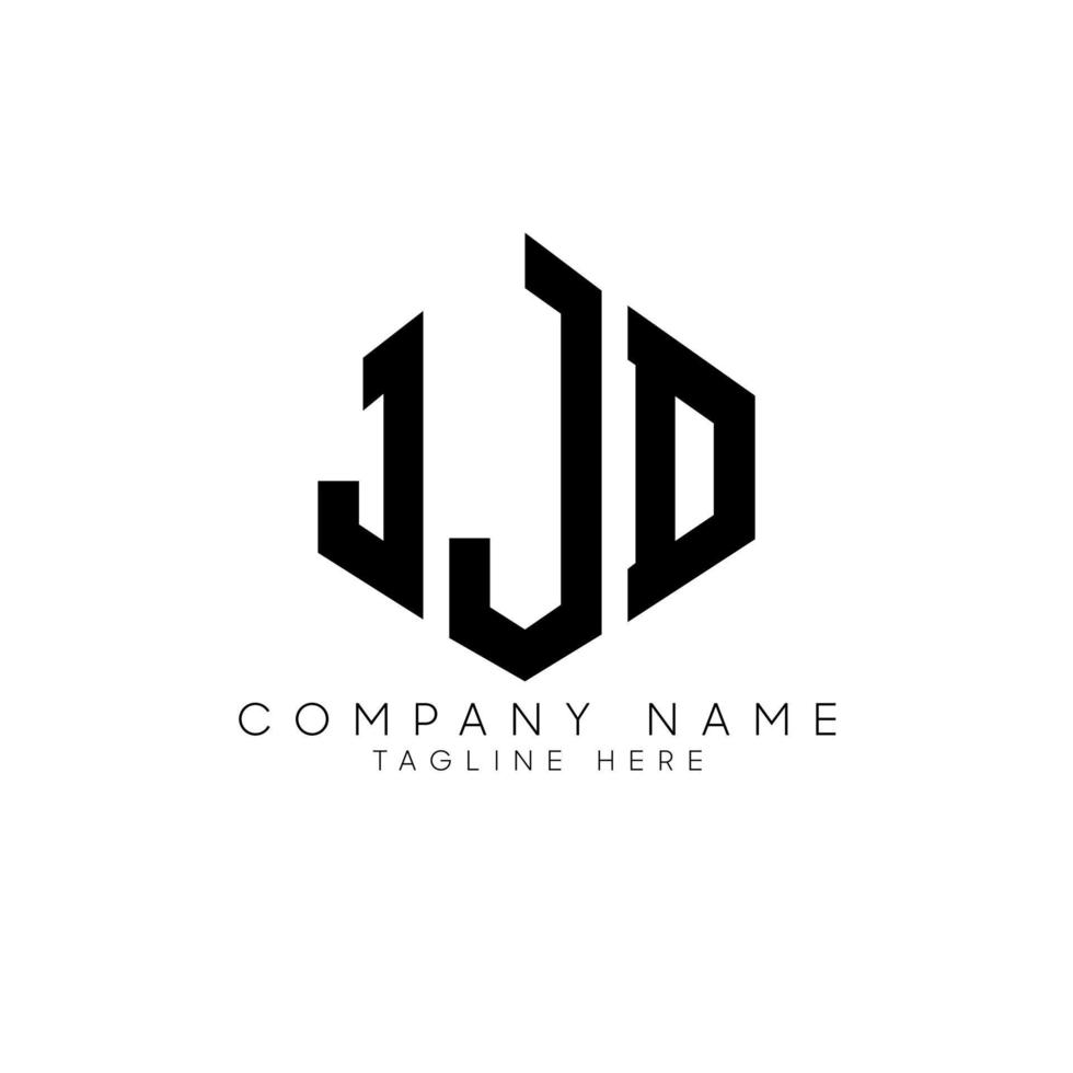 JJD letter logo design with polygon shape. JJD polygon and cube shape logo design. JJD hexagon vector logo template white and black colors. JJD monogram, business and real estate logo.