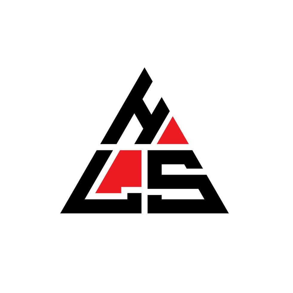 diseño de logotipo de letra triangular hls con forma de triángulo. monograma de diseño de logotipo de triángulo hls. plantilla de logotipo de vector de triángulo hls con color rojo. logotipo triangular hls logotipo simple, elegante y lujoso.