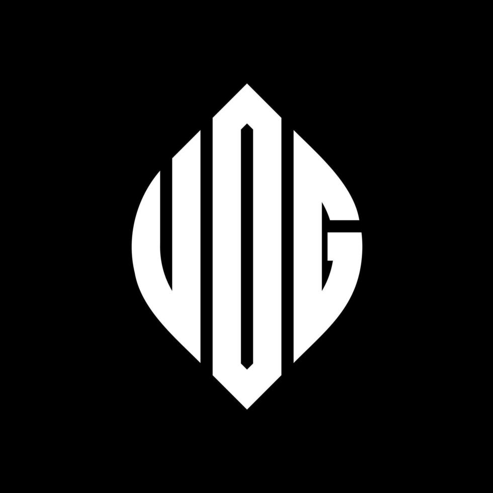 UOG circle letter logo design with circle and ellipse shape. UOG ellipse letters with typographic style. The three initials form a circle logo. UOG Circle Emblem Abstract Monogram Letter Mark Vector. vector