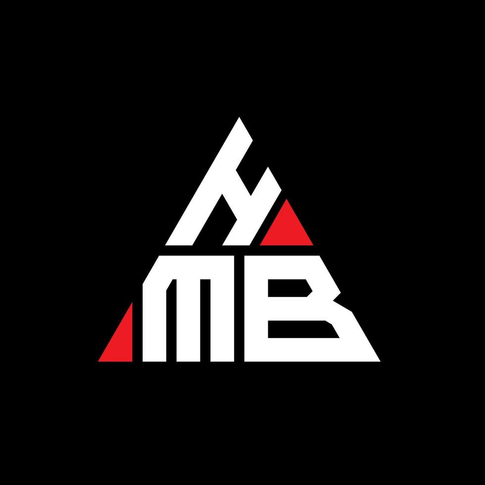 HMB triangle letter logo design with triangle shape. HMB triangle logo design monogram. HMB triangle vector logo template with red color. HMB triangular logo Simple, Elegant, and Luxurious Logo.