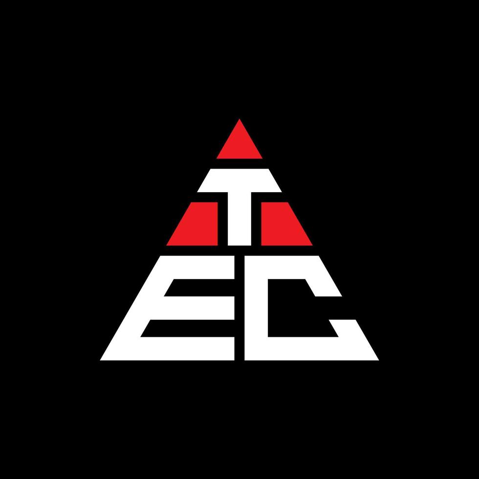 diseño de logotipo de letra triangular tec con forma de triángulo. monograma de diseño de logotipo de triángulo tec. plantilla de logotipo de vector de triángulo tec con color rojo. logotipo triangular tec logotipo simple, elegante y lujoso.