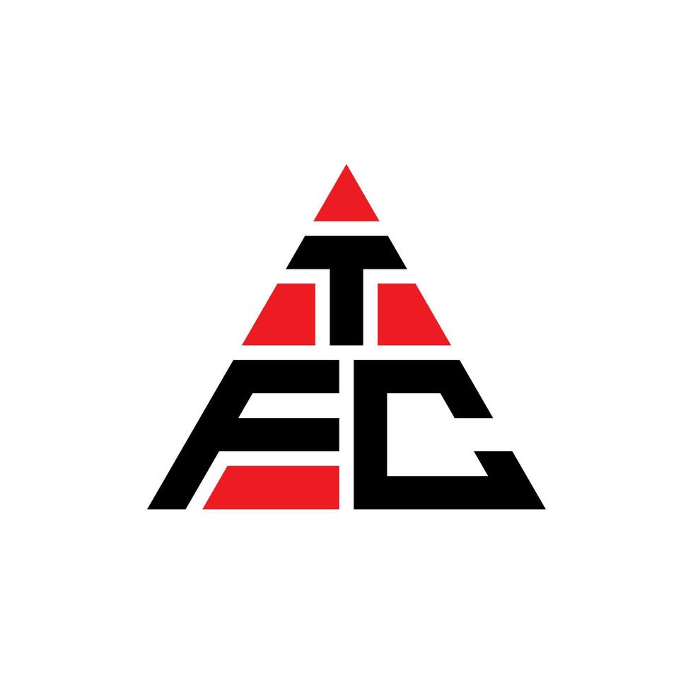 diseño de logotipo de letra triangular tfc con forma de triángulo. monograma de diseño de logotipo de triángulo tfc. plantilla de logotipo de vector de triángulo tfc con color rojo. logotipo triangular tfc logotipo simple, elegante y lujoso.