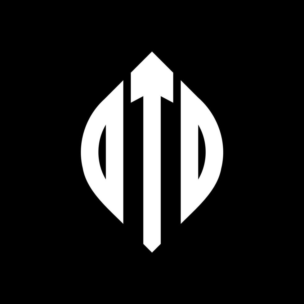 OTO circle letter logo design with circle and ellipse shape. OTO ellipse letters with typographic style. The three initials form a circle logo. OTO Circle Emblem Abstract Monogram Letter Mark Vector. vector