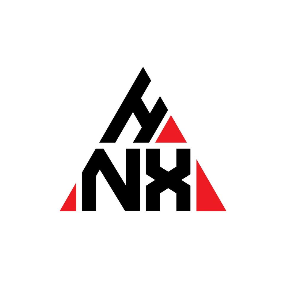 HNX triangle letter logo design with triangle shape. HNX triangle logo design monogram. HNX triangle vector logo template with red color. HNX triangular logo Simple, Elegant, and Luxurious Logo.