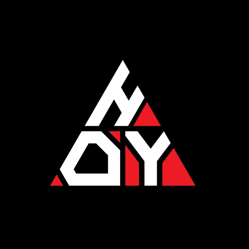 HOY triangle letter logo design with triangle shape. HOY triangle logo design monogram. HOY triangle vector logo template with red color. HOY triangular logo Simple, Elegant, and Luxurious Logo.