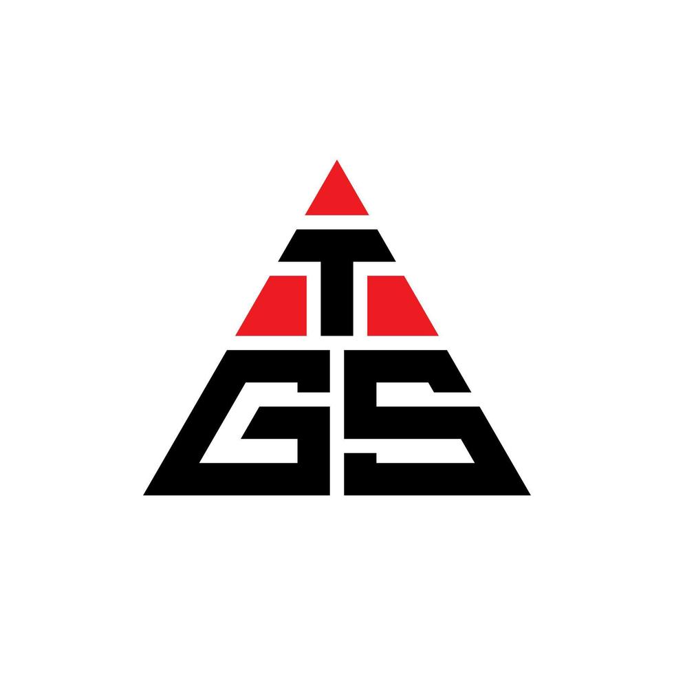 diseño de logotipo de letra triangular tgs con forma de triángulo. monograma de diseño de logotipo de triángulo tgs. plantilla de logotipo de vector de triángulo tgs con color rojo. logotipo triangular tgs logotipo simple, elegante y lujoso.