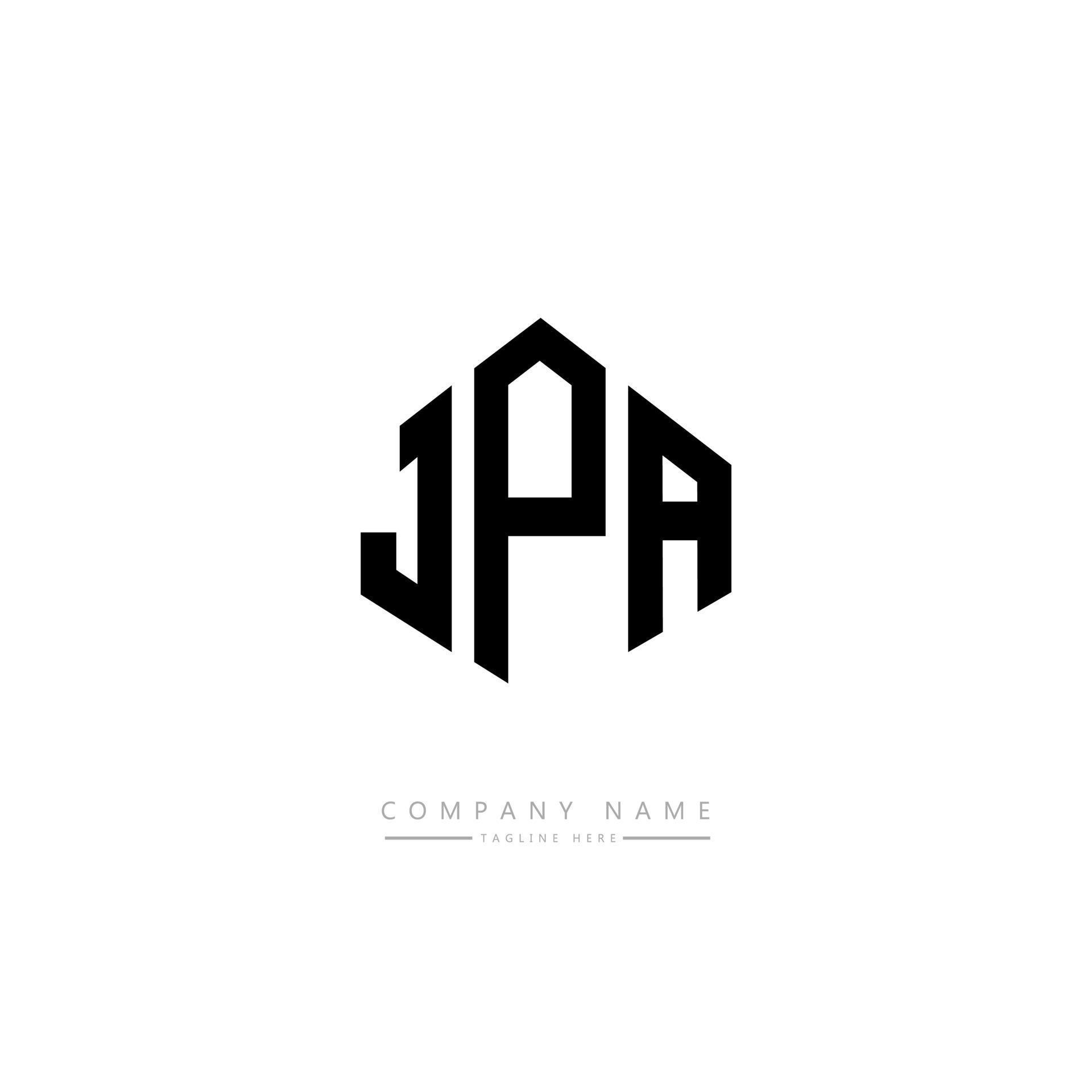 JPA letter logo design with polygon shape JPA polygon and cube shape JPA letter logo design with polygon shape JPA polygon and cube shape
