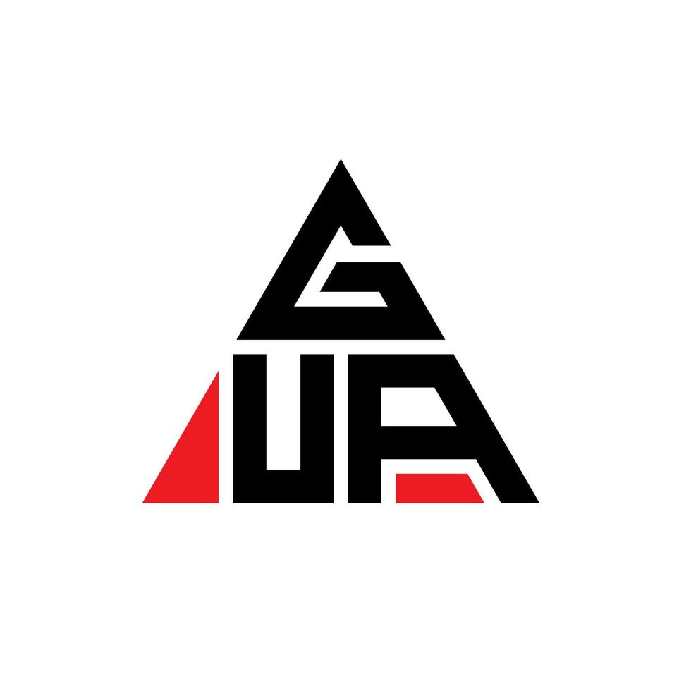 diseño de logotipo de letra triangular gua con forma de triángulo. monograma de diseño del logotipo del triángulo gua. plantilla de logotipo de vector de triángulo gua con color rojo. logo gua triangular logo simple, elegante y lujoso.