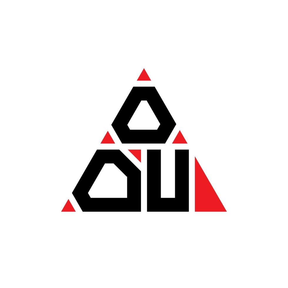 OOU triangle letter logo design with triangle shape. OOU triangle logo design monogram. OOU triangle vector logo template with red color. OOU triangular logo Simple, Elegant, and Luxurious Logo.