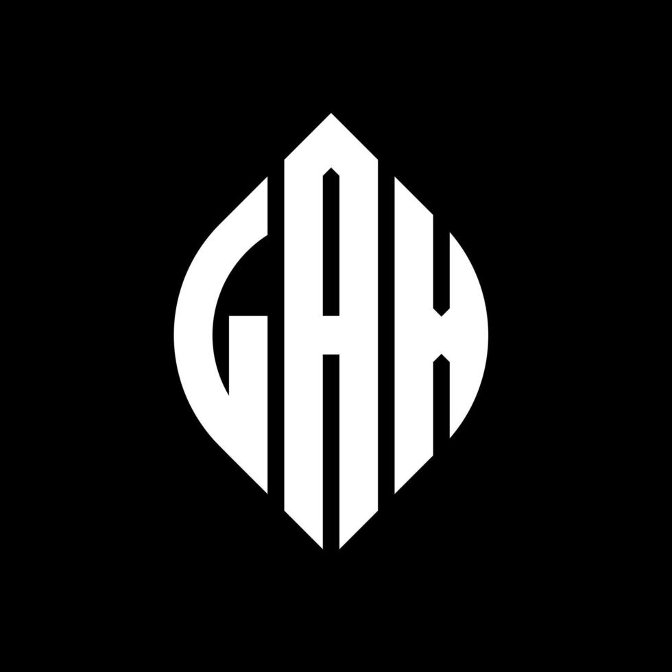 LAX circle letter logo design with circle and ellipse shape. LAX ellipse letters with typographic style. The three initials form a circle logo. LAX Circle Emblem Abstract Monogram Letter Mark Vector. vector