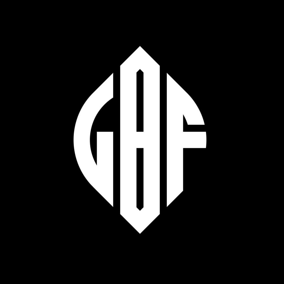 LBF circle letter logo design with circle and ellipse shape. LBF ellipse letters with typographic style. The three initials form a circle logo. LBF Circle Emblem Abstract Monogram Letter Mark Vector. vector