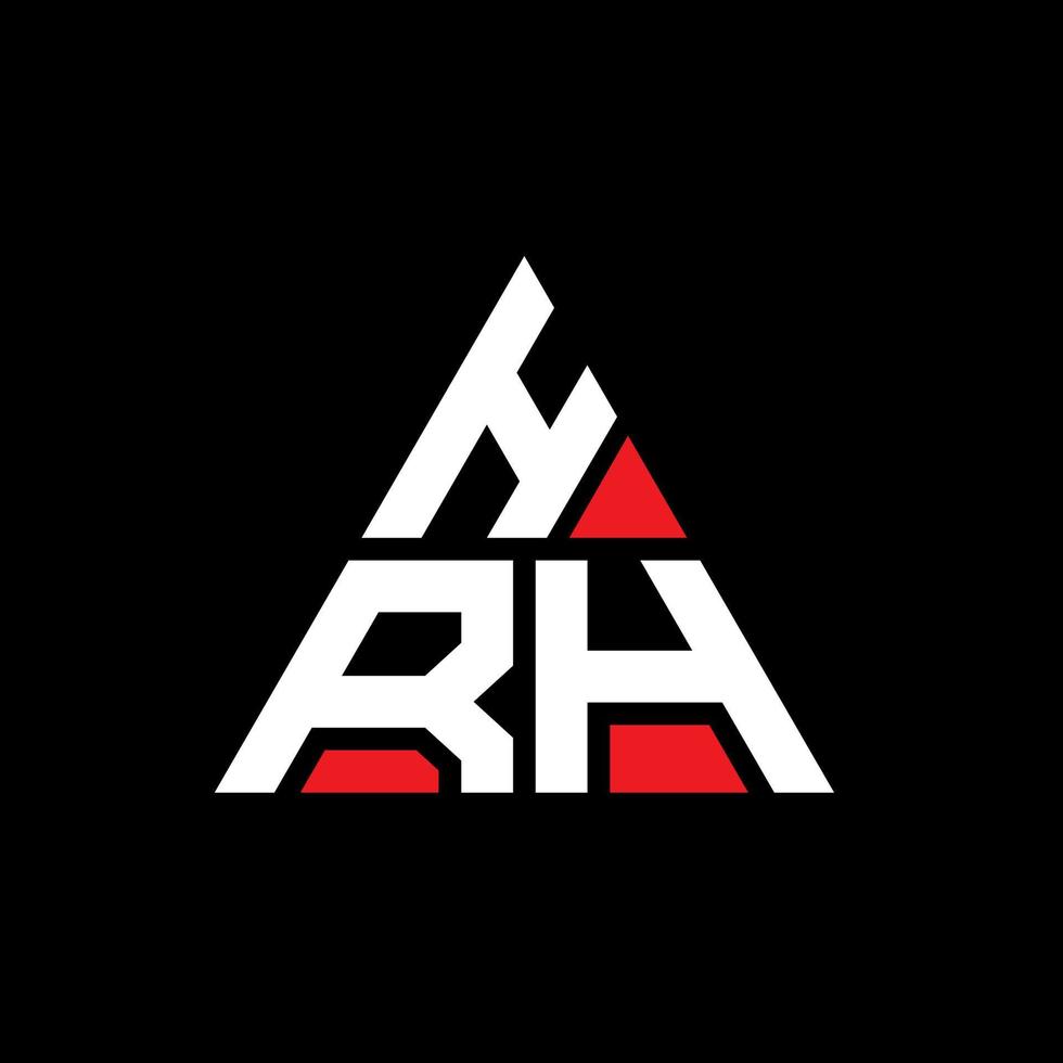 HRH triangle letter logo design with triangle shape. HRH triangle logo design monogram. HRH triangle vector logo template with red color. HRH triangular logo Simple, Elegant, and Luxurious Logo.