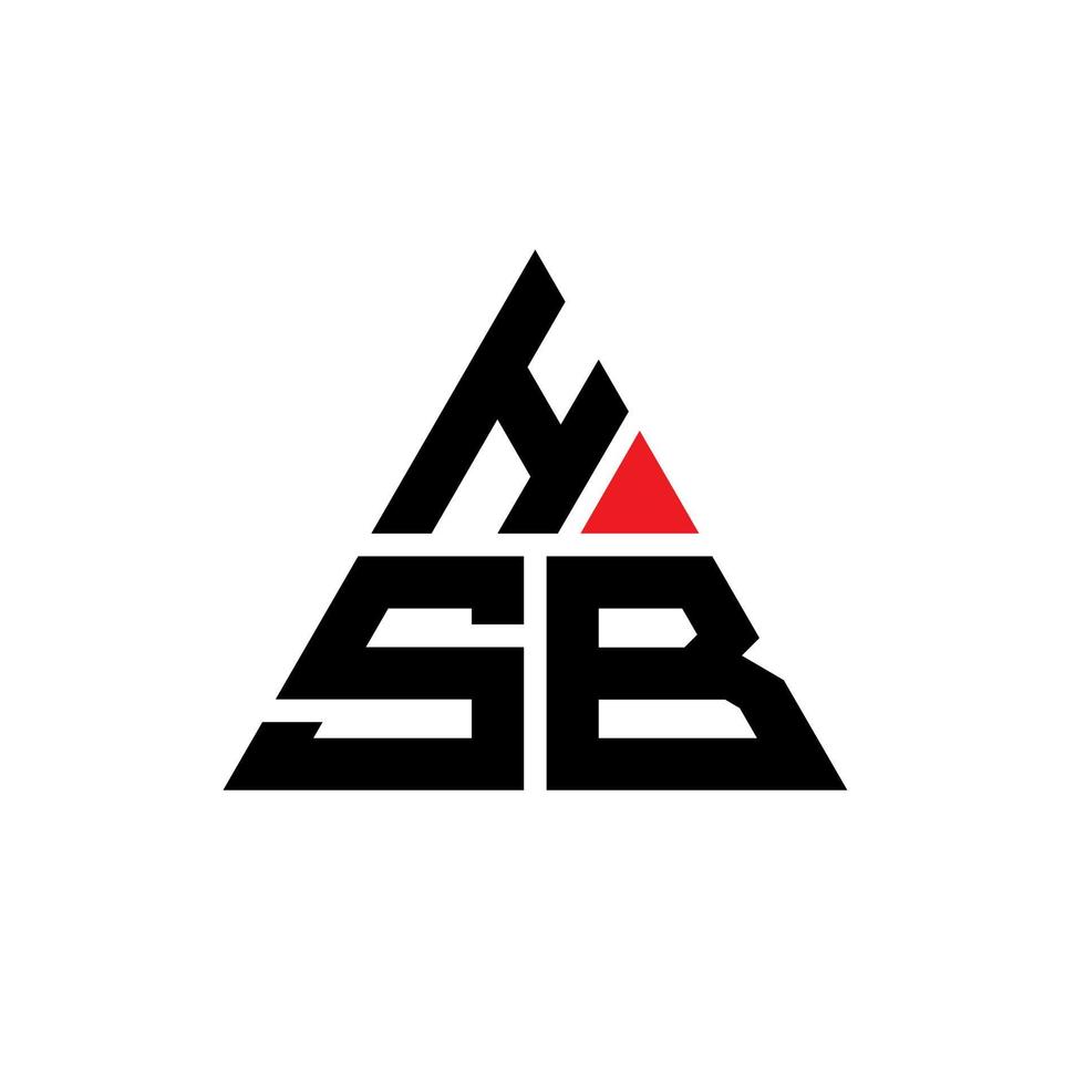 diseño de logotipo de letra triangular hsb con forma de triángulo. monograma de diseño de logotipo de triángulo hsb. plantilla de logotipo de vector de triángulo hsb con color rojo. logo triangular hsb logo simple, elegante y lujoso.