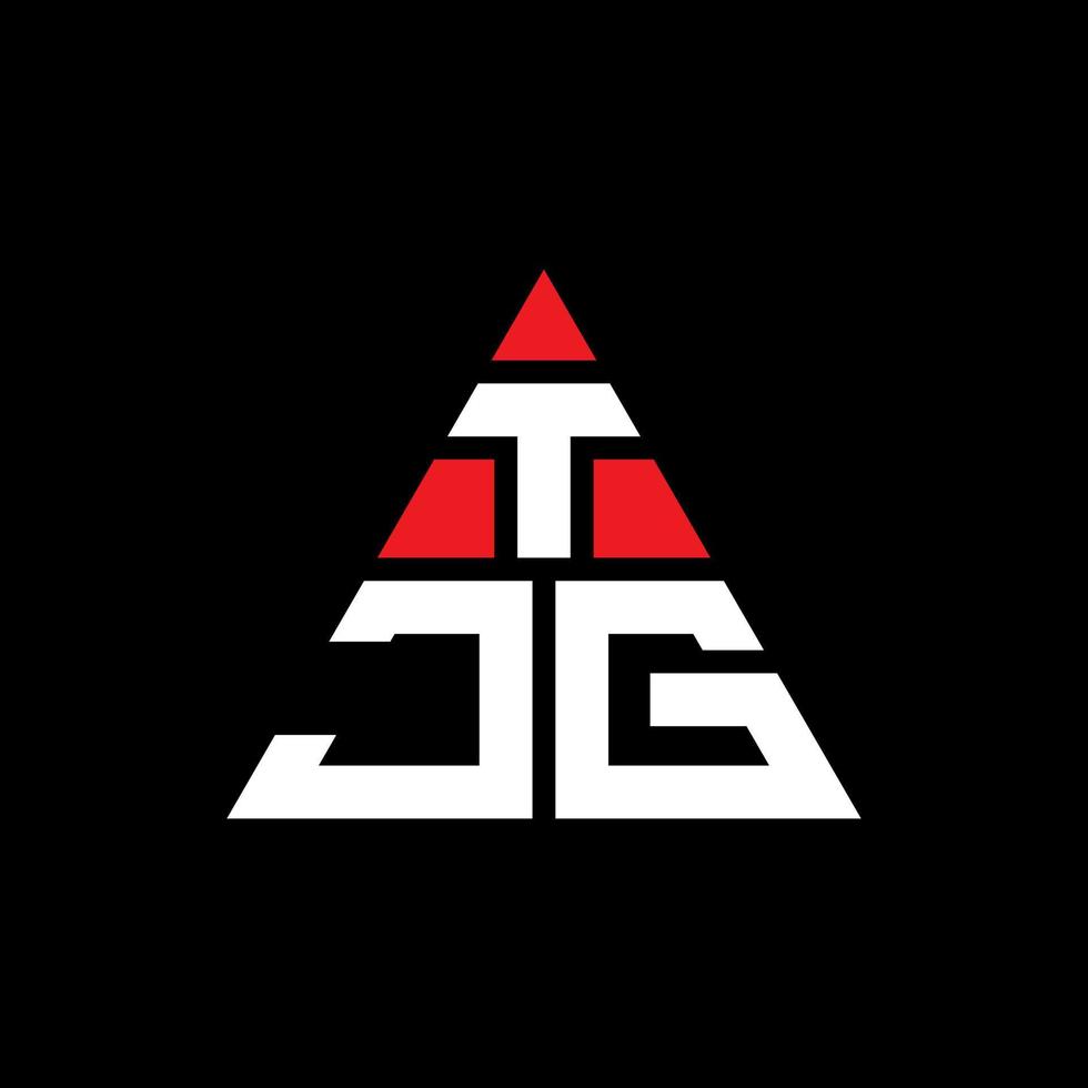 diseño de logotipo de letra triangular tjg con forma de triángulo. monograma de diseño de logotipo de triángulo tjg. plantilla de logotipo de vector de triángulo tjg con color rojo. logotipo triangular tjg logotipo simple, elegante y lujoso.