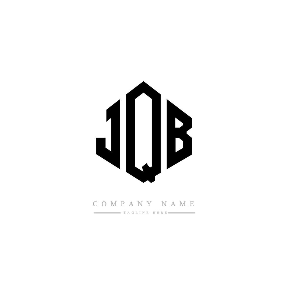 JQB letter logo design with polygon shape. JQB polygon and cube shape logo design. JQB hexagon vector logo template white and black colors. JQB monogram, business and real estate logo.