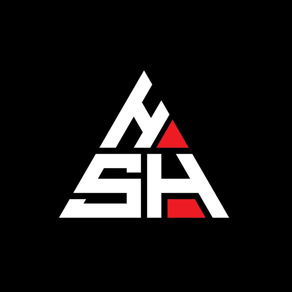 HSH triangle letter logo design with triangle shape. HSH triangle logo design monogram. HSH triangle vector logo template with red color. HSH triangular logo Simple, Elegant, and Luxurious Logo.