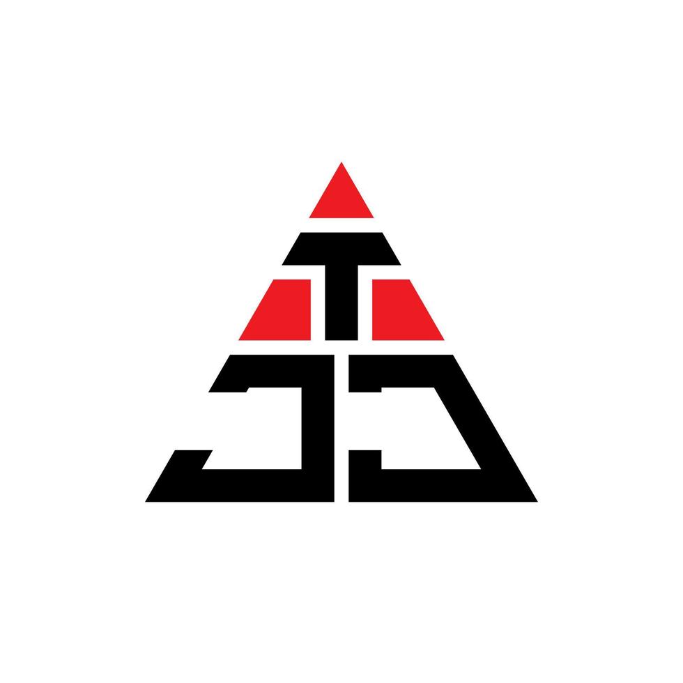 diseño de logotipo de letra triangular tjj con forma de triángulo. monograma de diseño del logotipo del triángulo tjj. plantilla de logotipo de vector de triángulo tjj con color rojo. logotipo triangular tjj logotipo simple, elegante y lujoso.