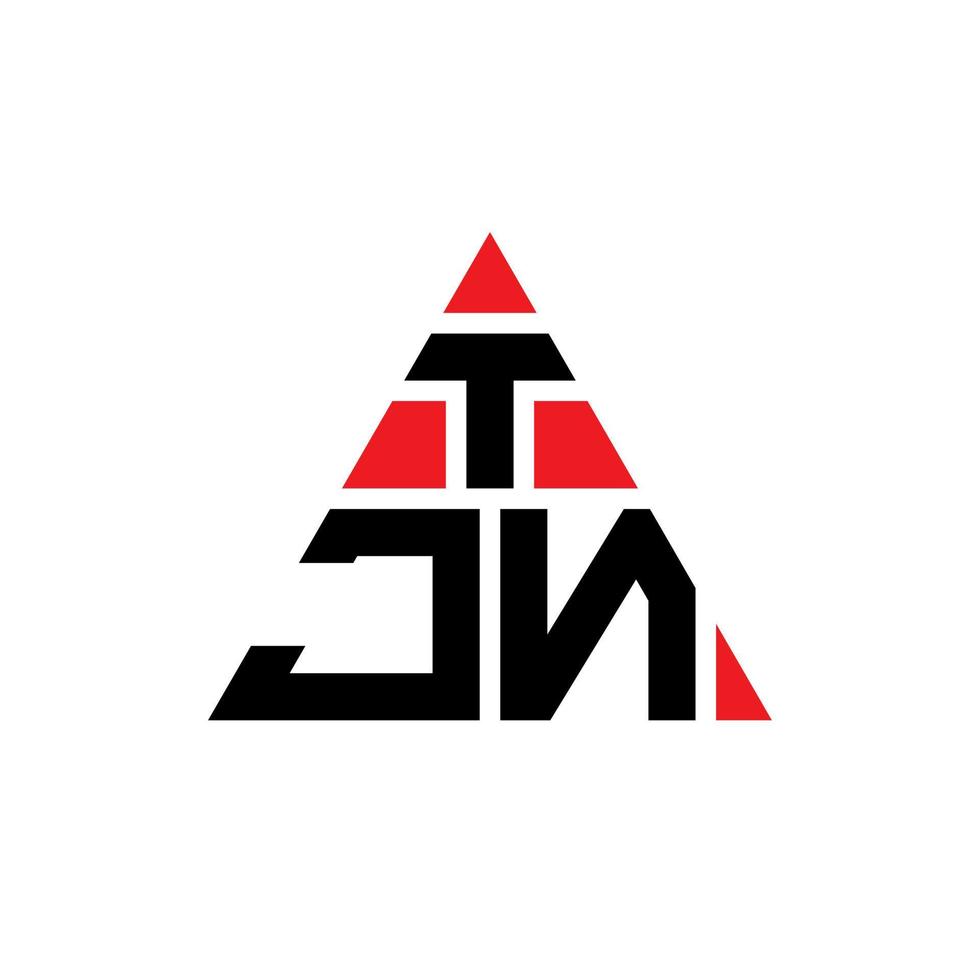 diseño de logotipo de letra de triángulo tjn con forma de triángulo. monograma de diseño de logotipo de triángulo tjn. plantilla de logotipo de vector de triángulo tjn con color rojo. logotipo triangular tjn logotipo simple, elegante y lujoso.